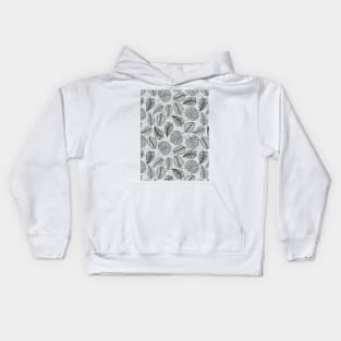 Leaf Line Art Kids Hoodie